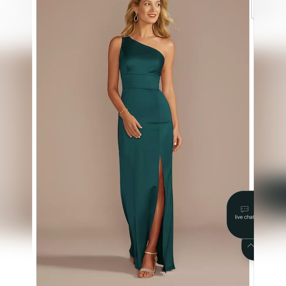 One Shoulder Long Satin Gown